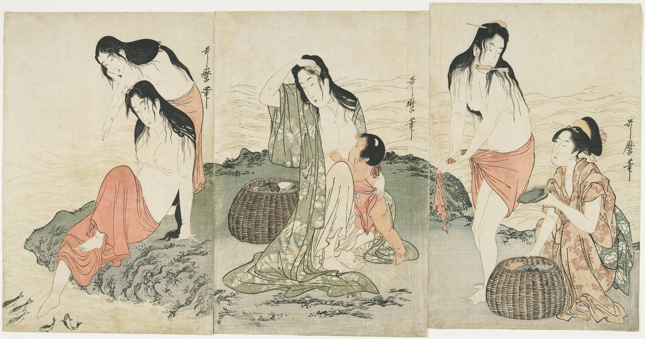 Abalone Divers, 1797-1798 tekijältä Kitagawa Utamaro