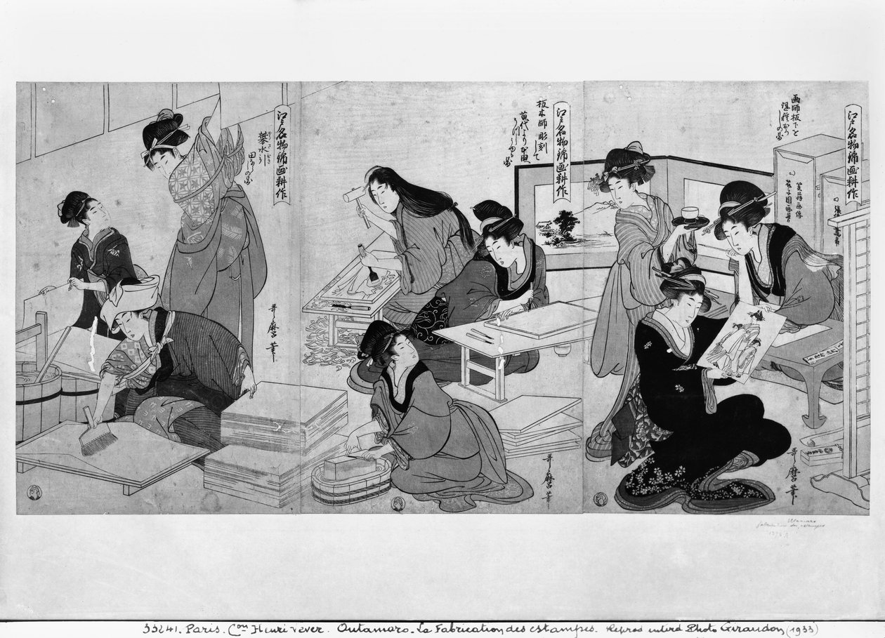 Printtien tekeminen tekijältä Kitagawa Utamaro