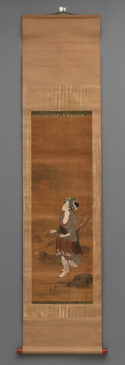 Pysyvä hahmo, n. 1790-1850 (akvarelli silkille) tekijältä Kitagawa Fujimaro