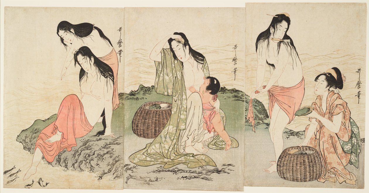 Merikorvasukeltajat tekijältä Kitagawa Utamaro