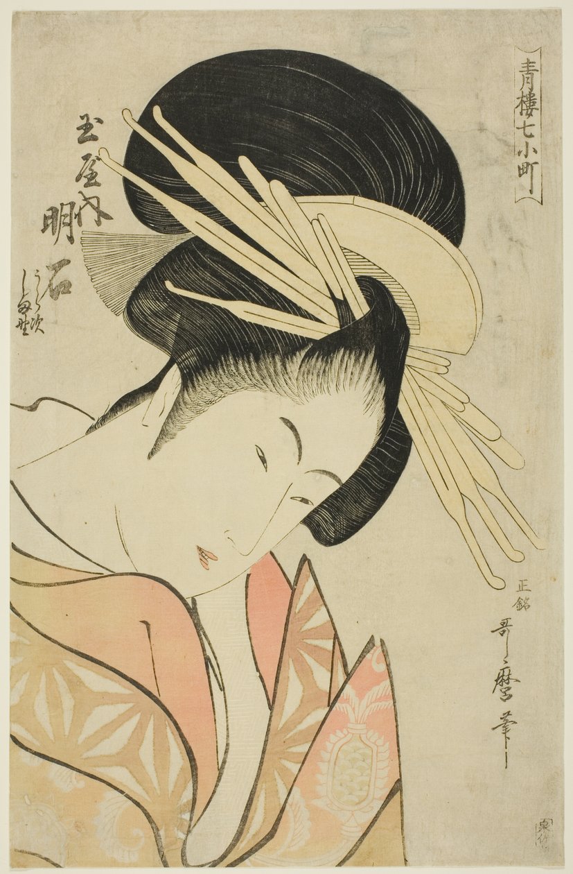 Todiste Tamayasta, Te Serie s Seven Komachi s of Yoshiwara (seiro 7 komachi) tekijältä Kitagawa Utamaro