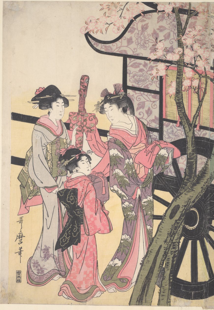 Aoi-Hime vierailee Rokujo-himen luona tekijältä Kitagawa Utamaro