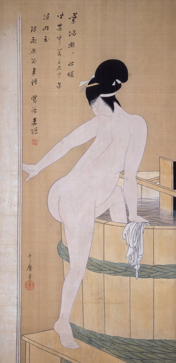 Uiminen kylmässä vedessä tekijältä Kitagawa Utamaro