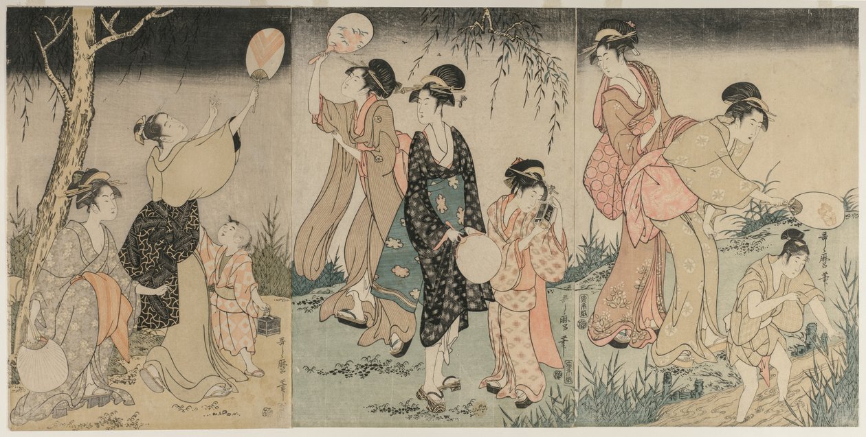Tulikärpästen pyydystäminen tekijältä Kitagawa Utamaro