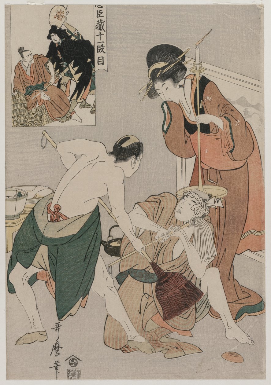 Chushingura: Loyalty Storehousen XI säädös tekijältä Kitagawa Utamaro