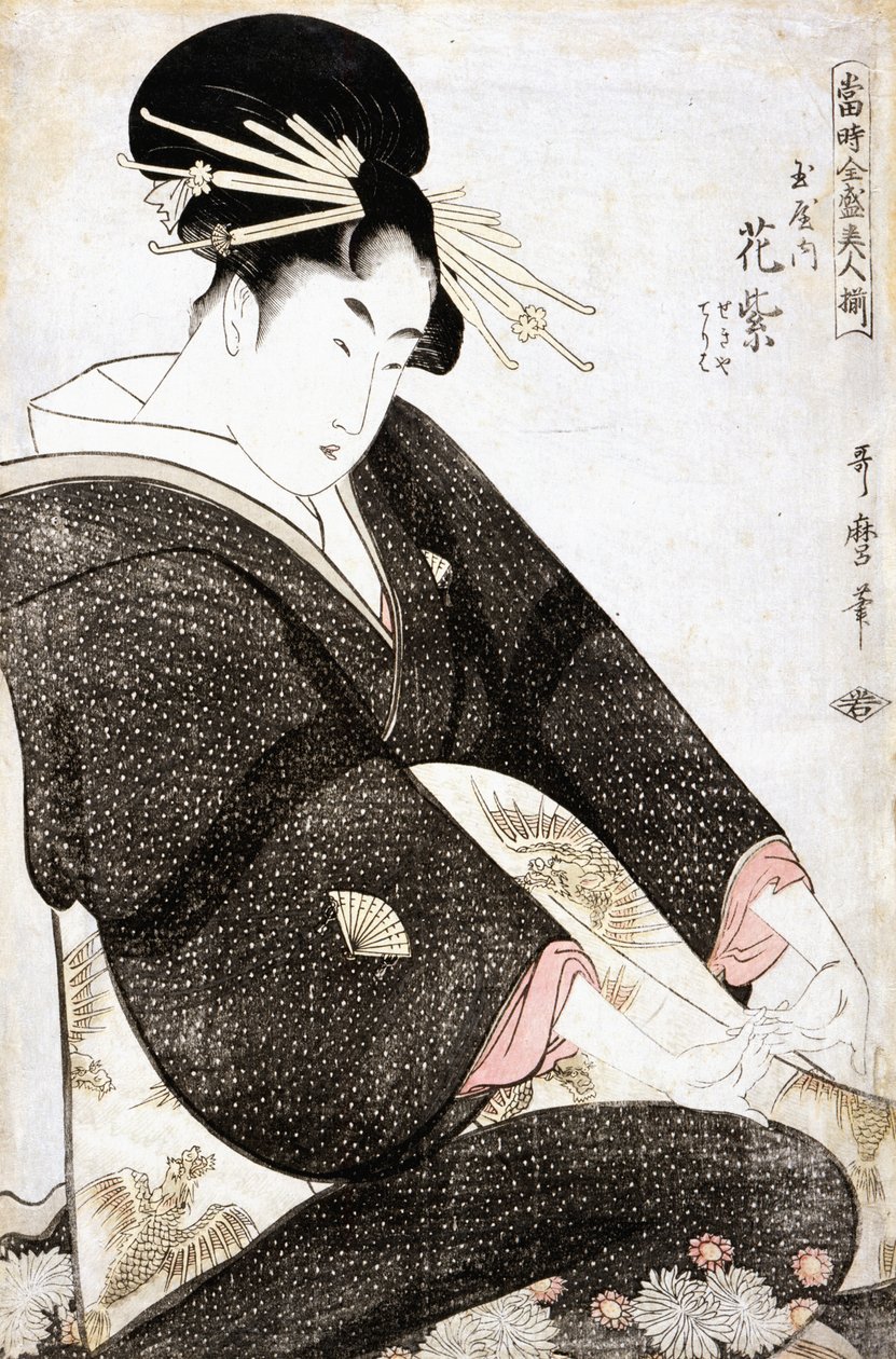 Tamayan kurtisaani Hanamurasaki tekijältä Kitagawa Utamaro