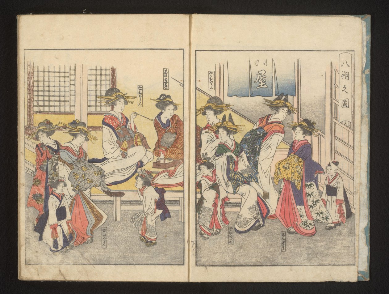 Kurtisaanit huoneessa tekijältä Kitagawa Utamaro