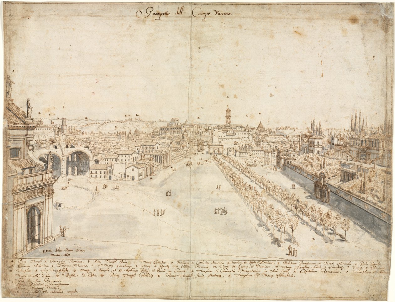 Kahdeksantoista näkymää Roomaan: Campo Vaccino (Rooman foorumi) tekijältä Kitagawa Utamaro