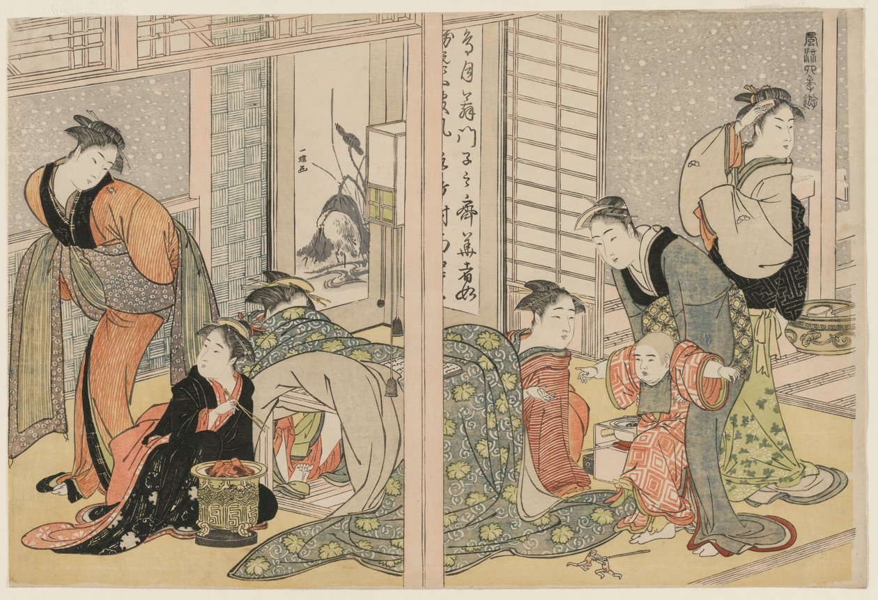 Neljän vuodenajan hienostuneet huvit tekijältä Kitagawa Utamaro