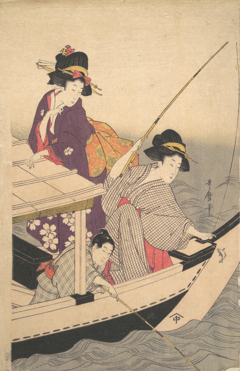Kalastus, 1700-luvun loppu. tekijältä Kitagawa Utamaro