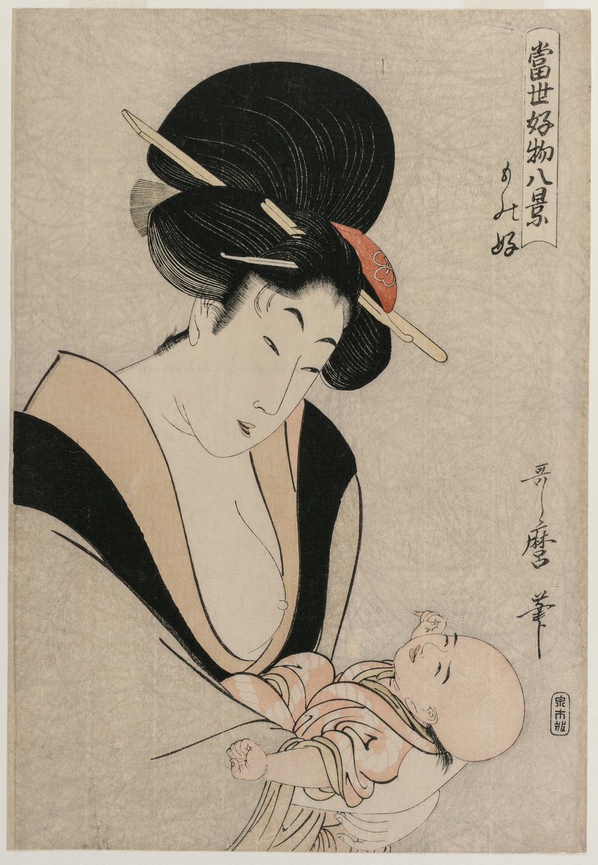 Ihastunut esineisiin sarjasta Kahdeksan näkemystä nykymaailman suosikkiasioista, 1790-luvun loppu. tekijältä Kitagawa Utamaro