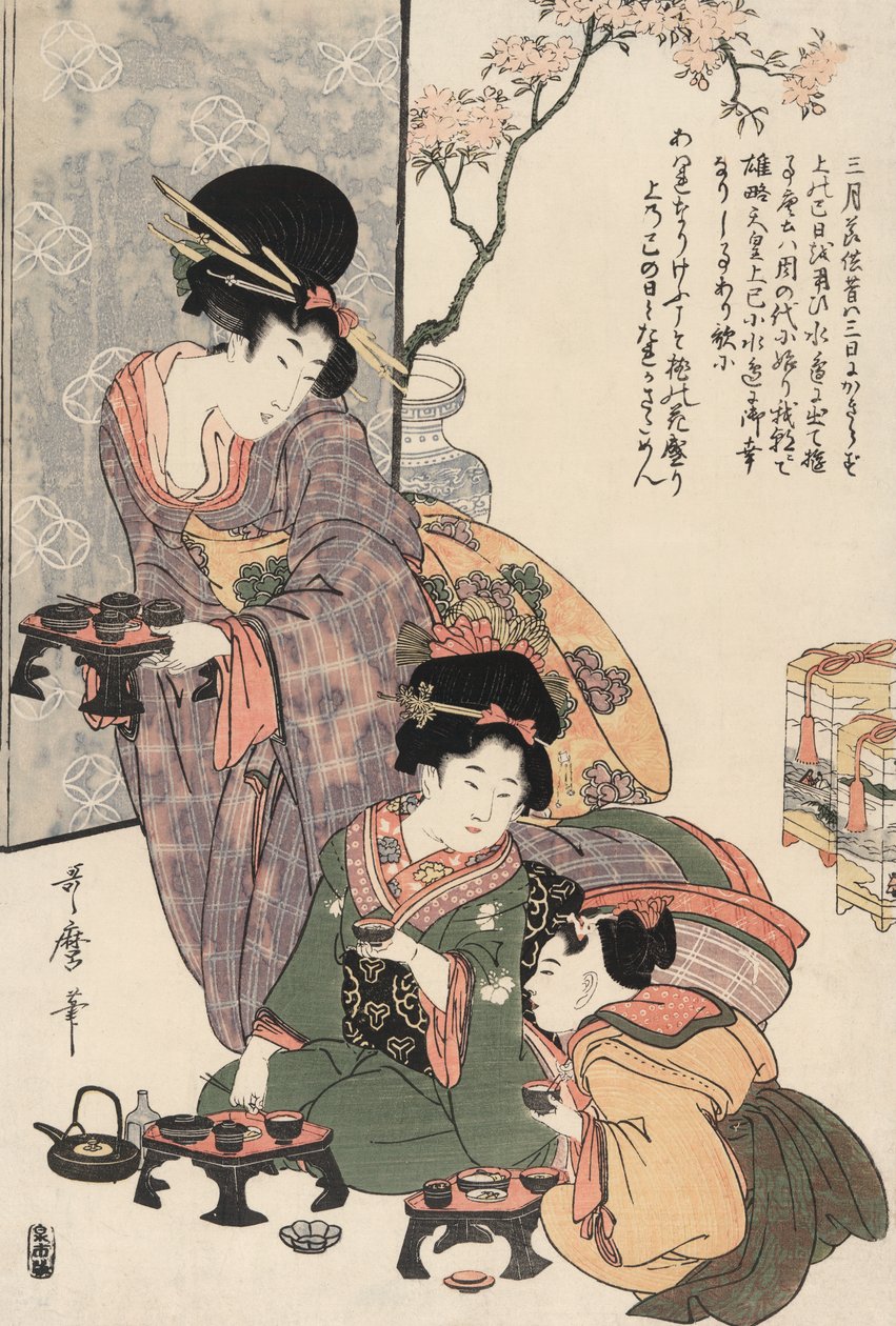 Tyttöjen festivaali pohjoispuolella Utamaro tekijältä Kitagawa Utamaro