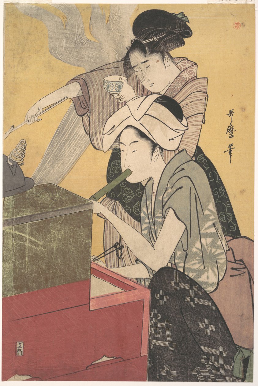 Keittiössä tekijältä Kitagawa Utamaro