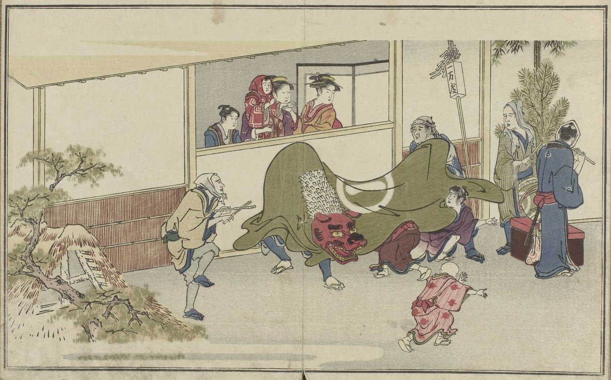 Leeuwendanit Waka Ebisu (sarjan nimi) tekijältä Kitagawa Utamaro