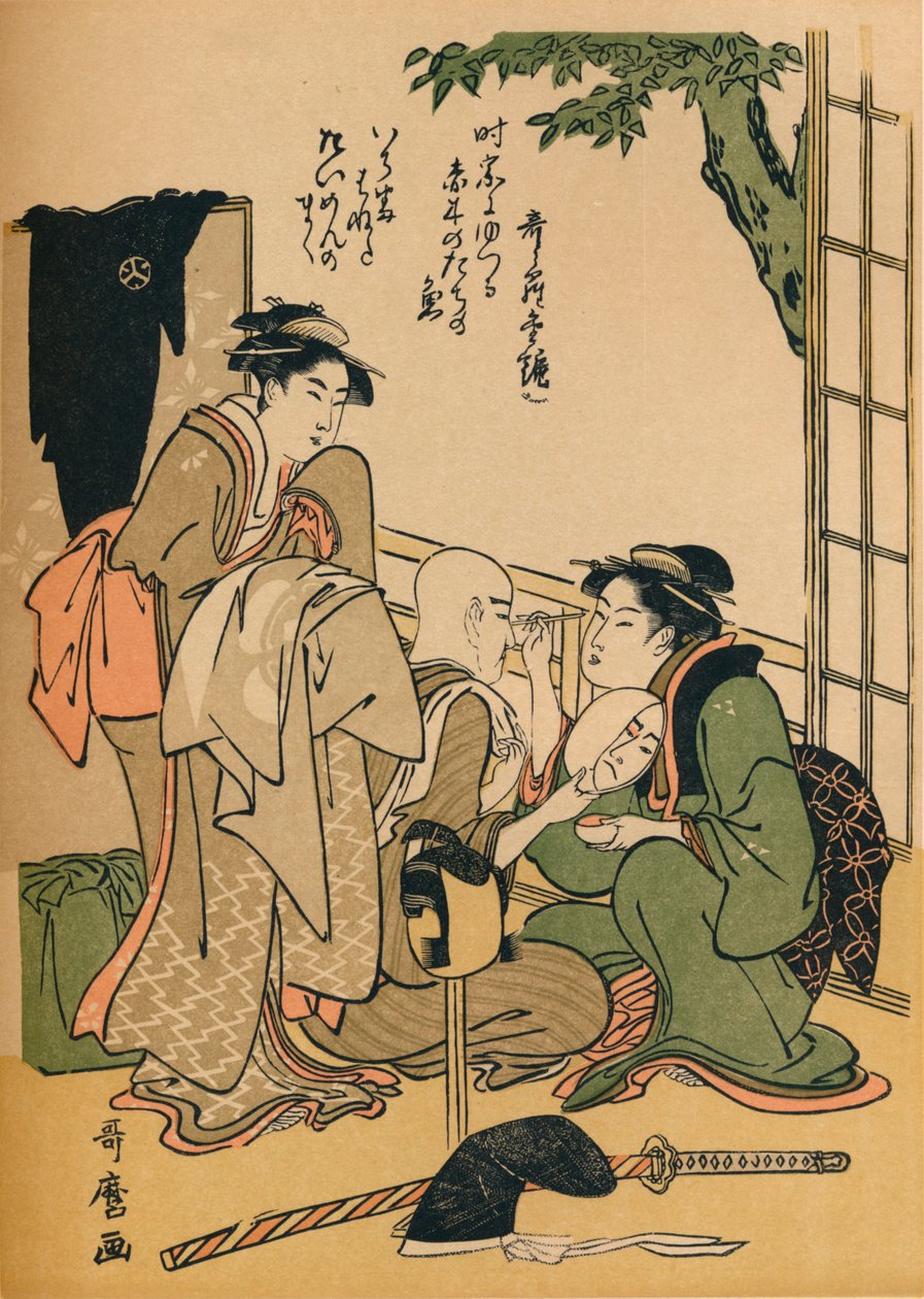 Valmistautuminen näyttämölle, c1780 tekijältä Kitagawa Utamaro