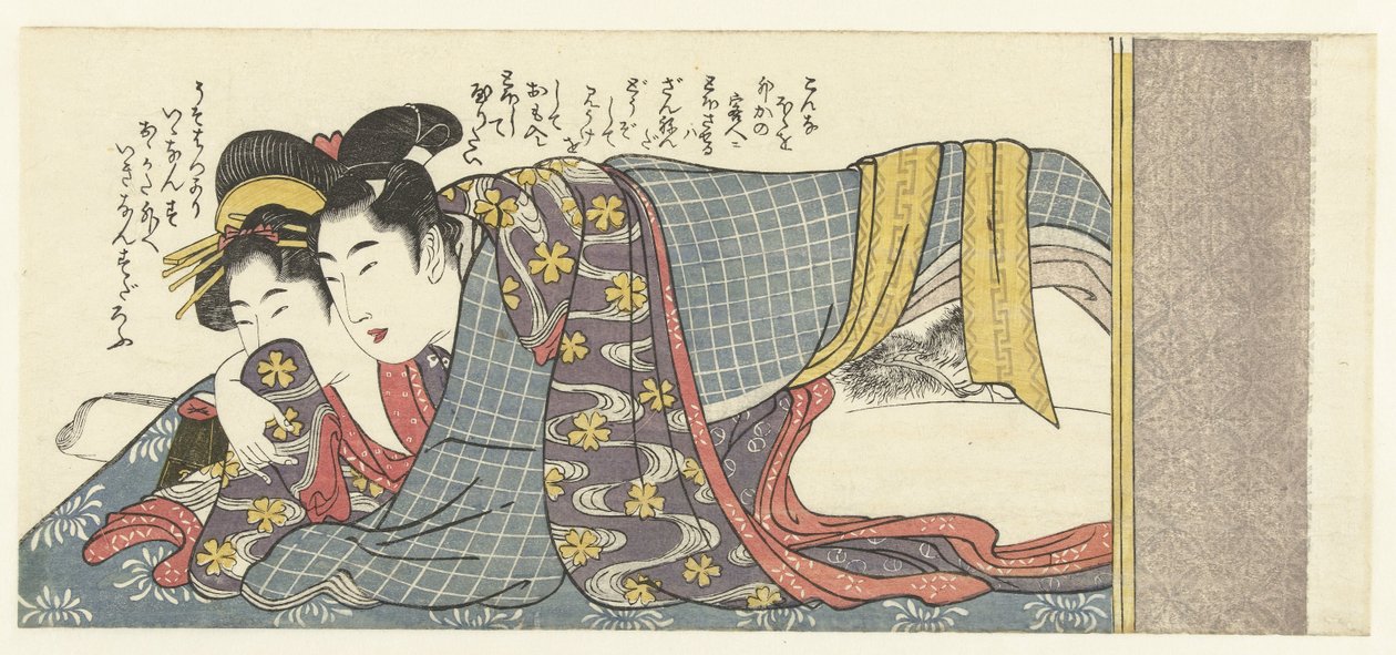 rakastava pariskunta tekijältä Kitagawa Utamaro