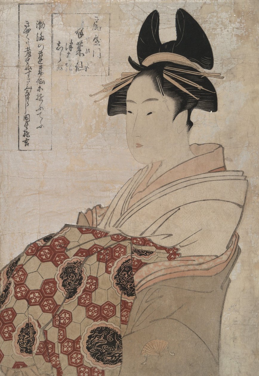 Miyahito Ōgi-ya-teehuoneesta tekijältä Kitagawa Utamaro