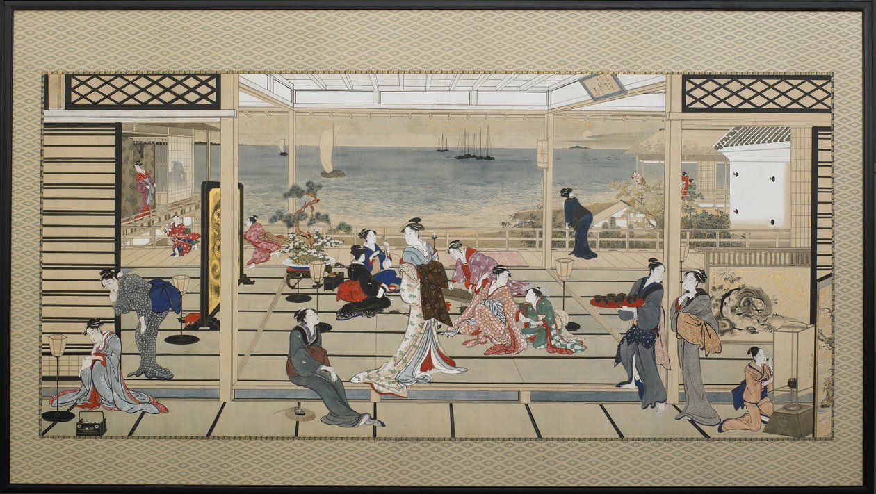 Moonlight Revelry Dozo Sagamissa, 1700-luvun loppu. tekijältä Kitagawa Utamaro