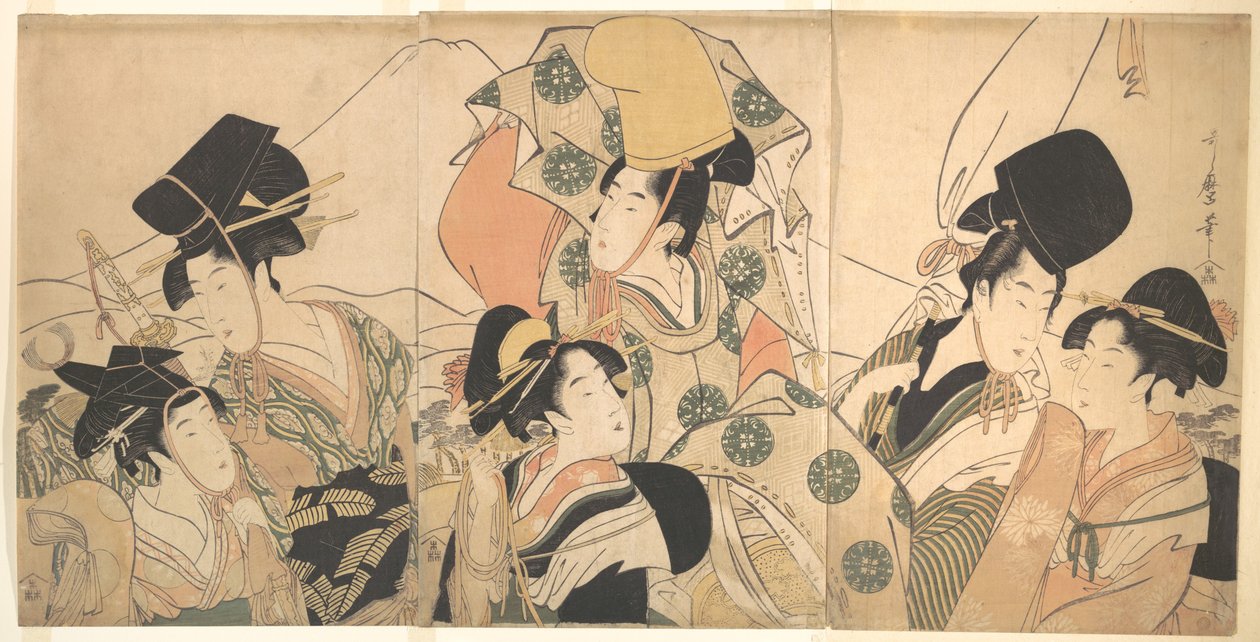 Narihiran matka itään tekijältä Kitagawa Utamaro