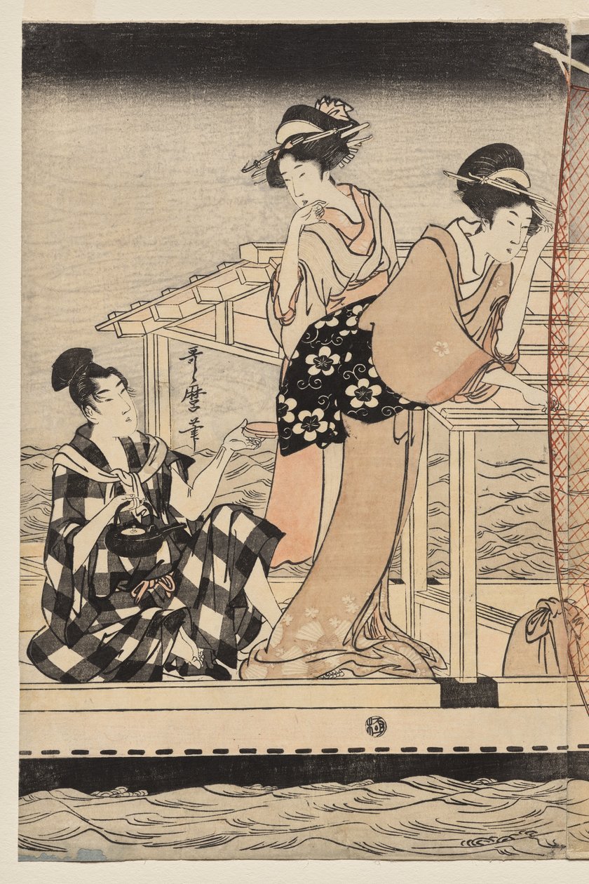 Verkkokalastus yöllä Sumida-joella tekijältä Kitagawa Utamaro