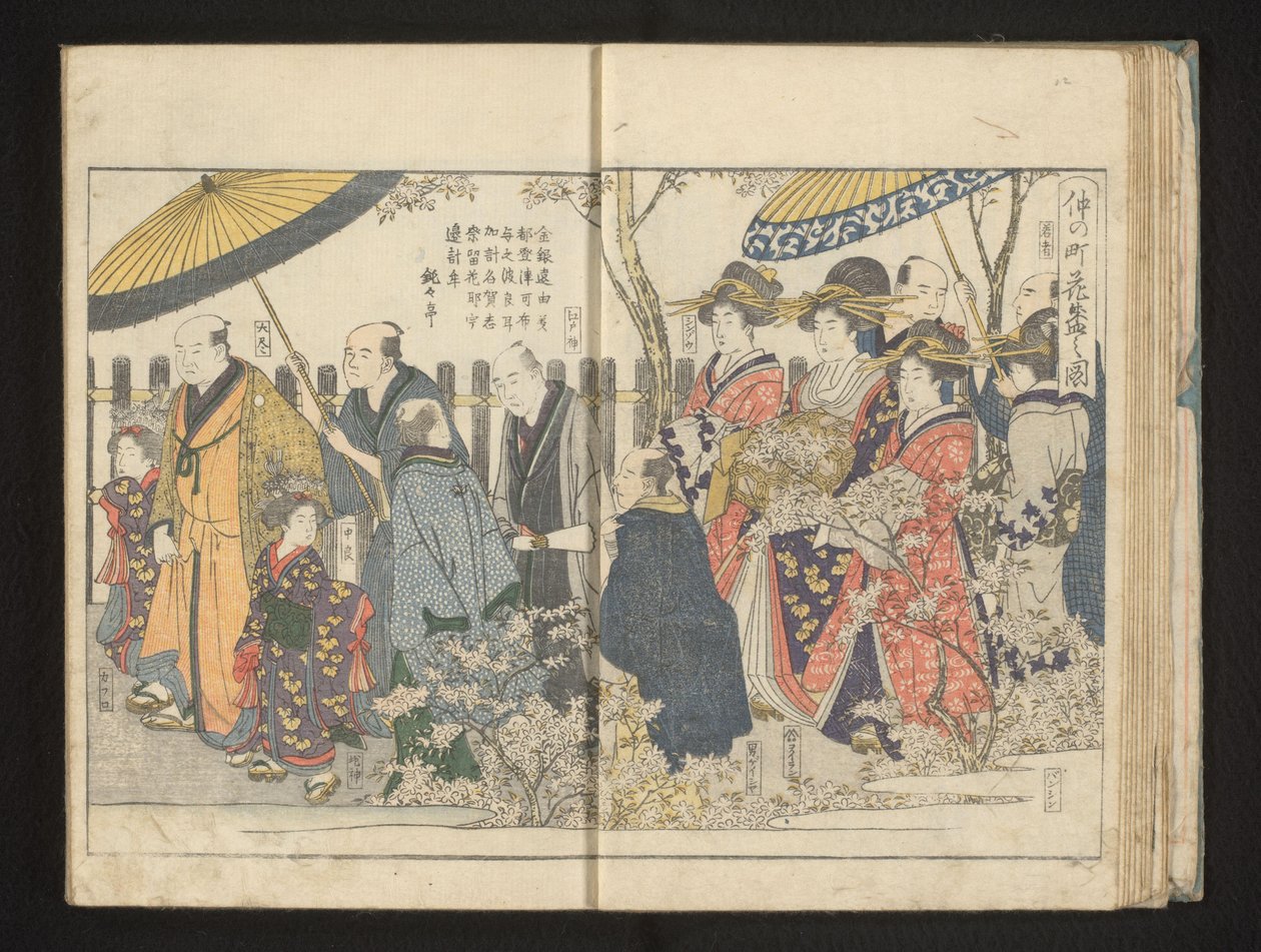 Paraati pitkin kirsikankukkaa tekijältä Kitagawa Utamaro