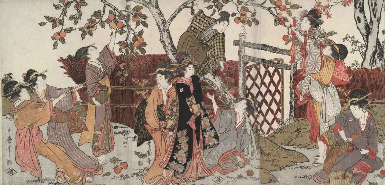 Persimmon keräilijät tekijältä Kitagawa Utamaro
