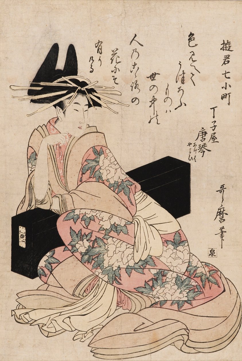 Tulosta - Kurtisaani Chojiya Karakoto, 1700-luku tekijältä Kitagawa Utamaro