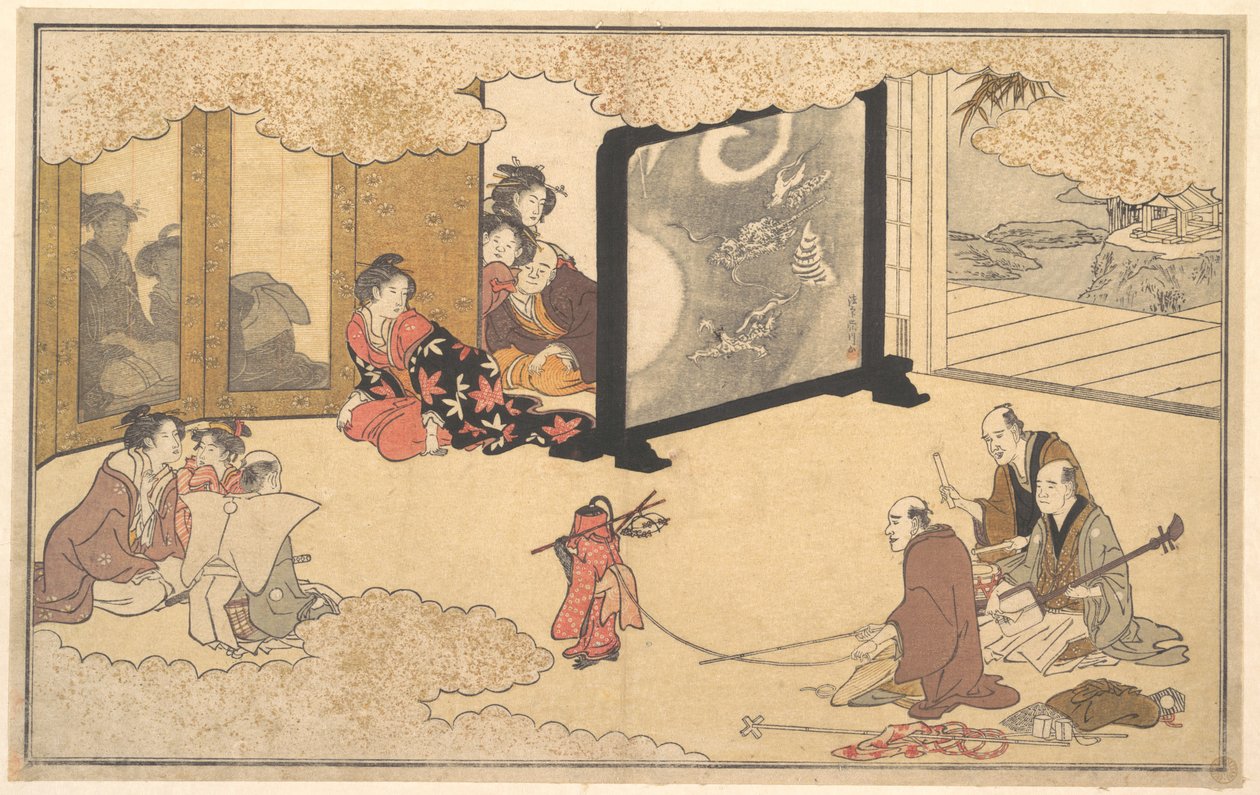 Esitystä katsomassa tekijältä Kitagawa Utamaro