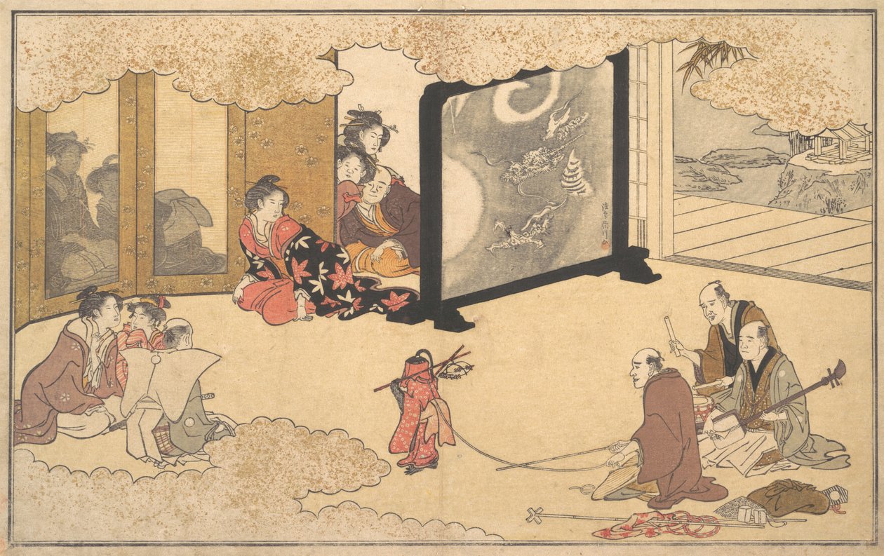 Nähdessään esityksen, 1789. tekijältä Kitagawa Utamaro