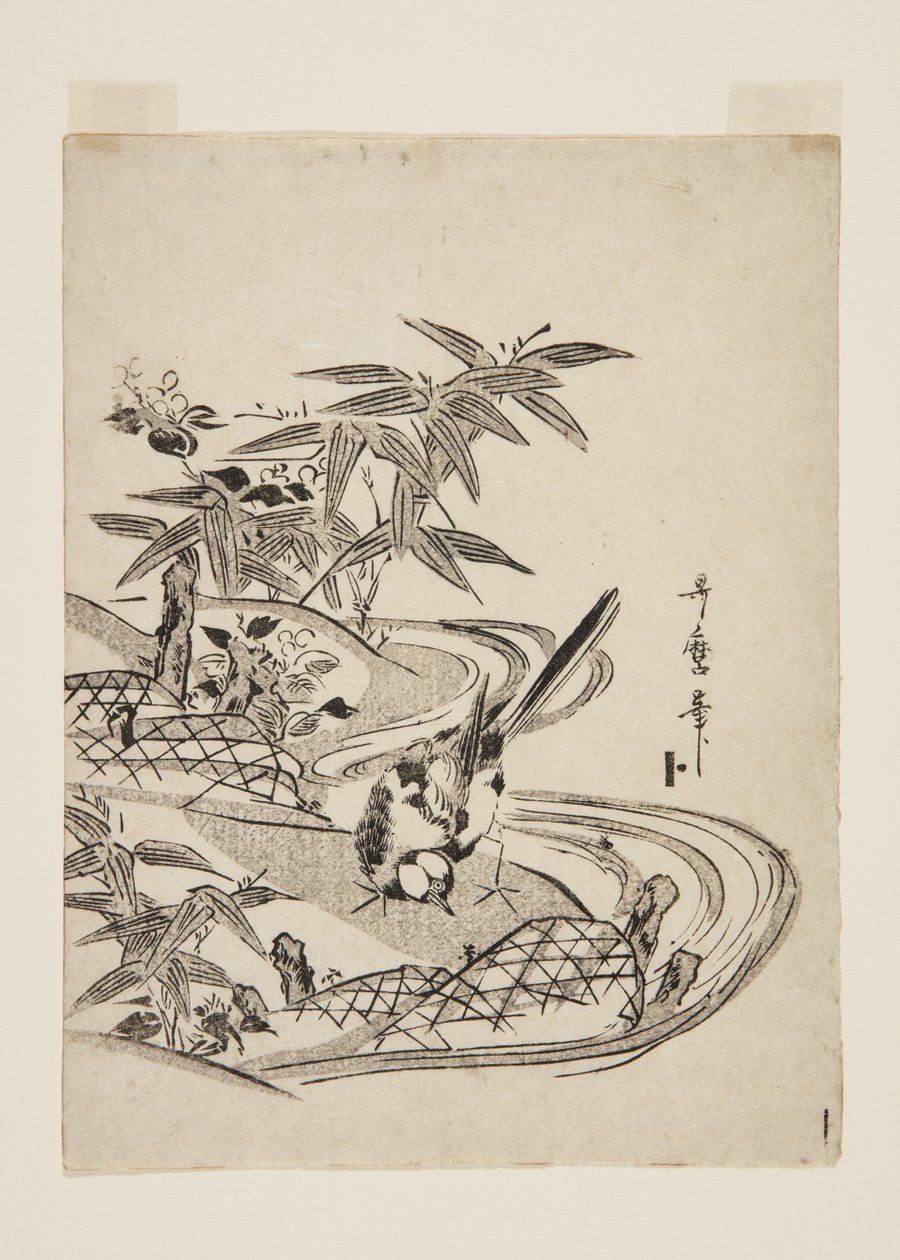 Sparrow (värillinen puupalikkaprintti) tekijältä Kitagawa Utamaro