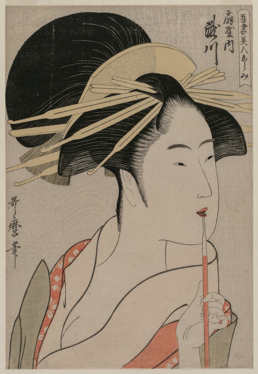 Ōgiyan Takigawa sarjasta A Selection of Eastern Beauties tekijältä Kitagawa Utamaro