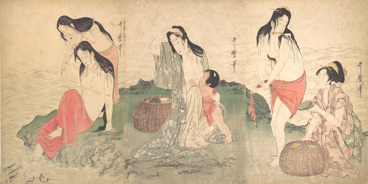 Awabi Fishers, 1700-luvun loppu - 1800-luvun alku. tekijältä Kitagawa Utamaro