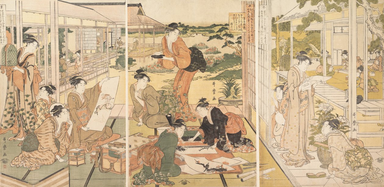 Neljä saavutusta Kinkishoga, n. 1788-90. tekijältä Kitagawa Utamaro