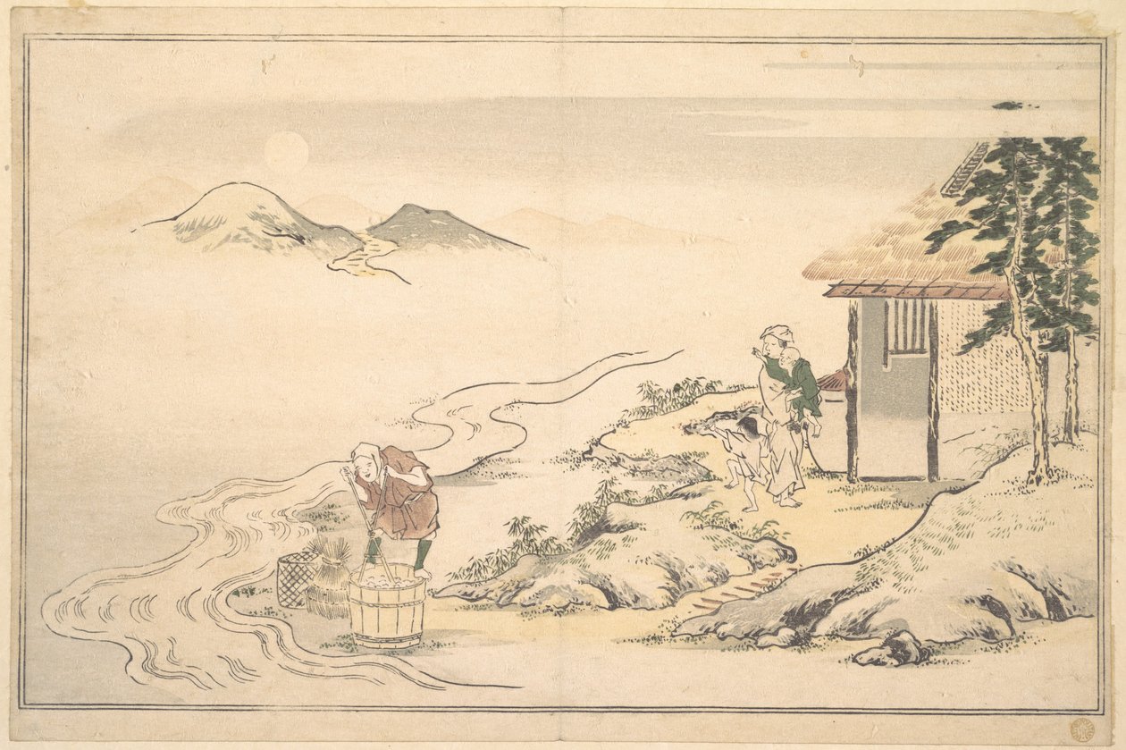 Täysikuu imo-sadonkorjuun aikaan tekijältä Kitagawa Utamaro