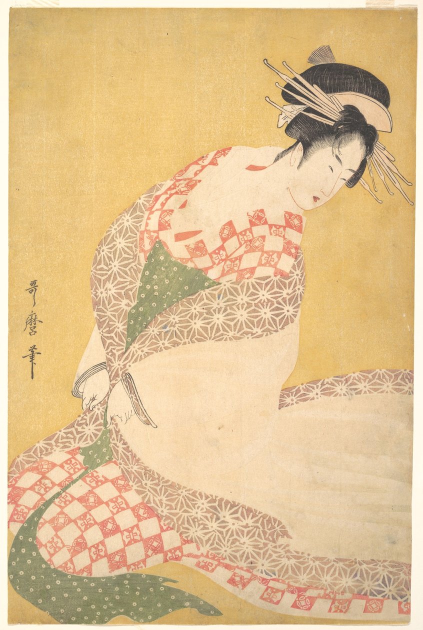 Ulkopuolinen kaapu, noin 1795 (puupiirros). tekijältä Kitagawa Utamaro