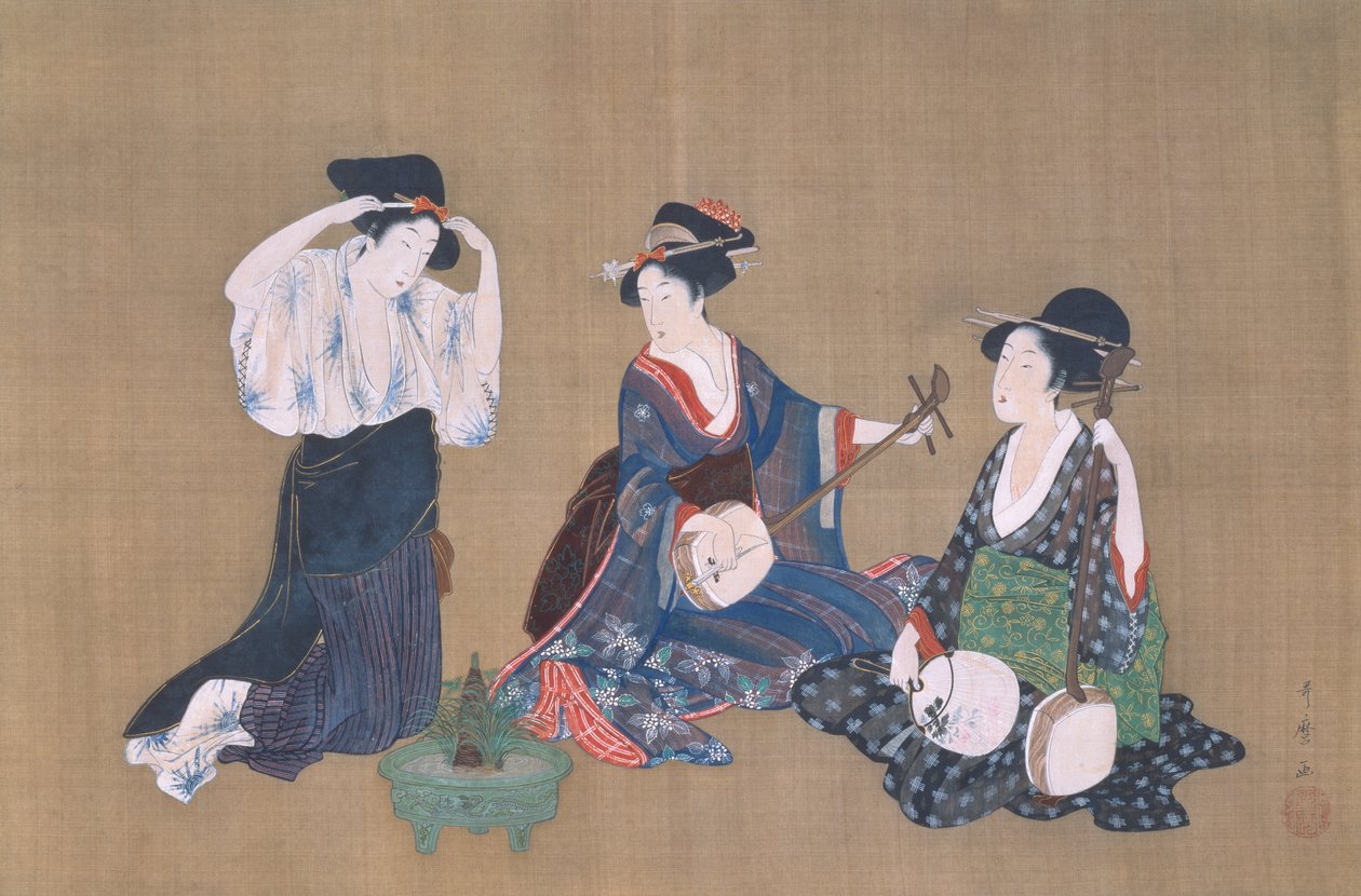 Kolme kauneutta, n. 1790 tekijältä Kitagawa Utamaro