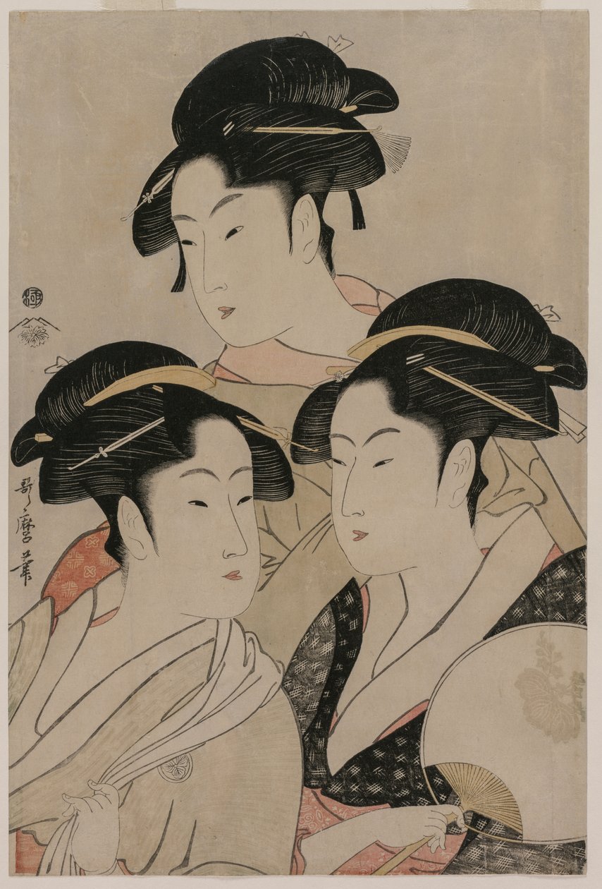 Toyohina Tomimoto, Takashimaya Ohisa, ehdotus Naniwaya heräsi, c. 1794. tekijältä Kitagawa Utamaro