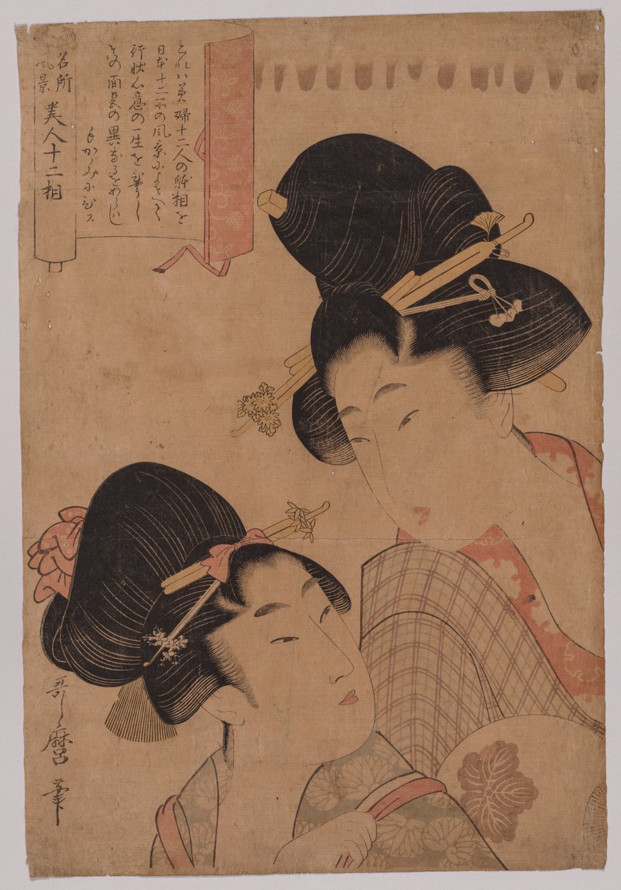 Kaksi kurtisaania tekijältä Kitagawa Utamaro