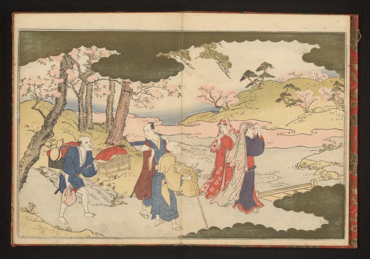Kahden naisen kukkakatselu Kiotossa tekijältä Kitagawa Utamaro