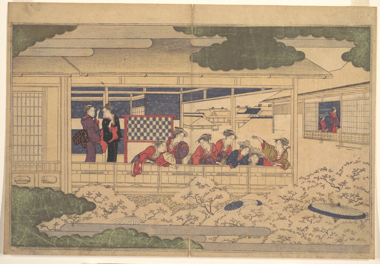Kirsikankukkien katselu tekijältä Kitagawa Utamaro