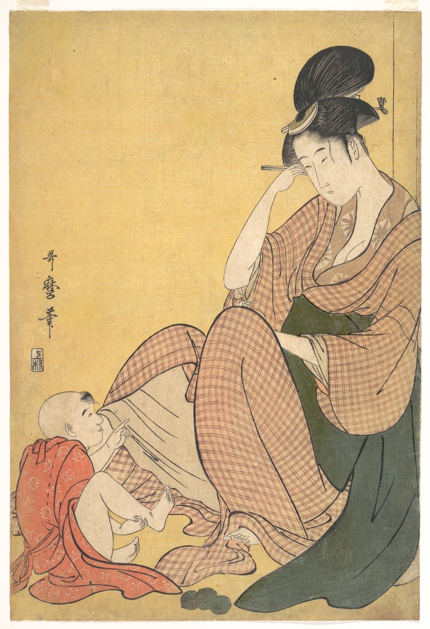 Nainen ja lapsi tekijältä Kitagawa Utamaro