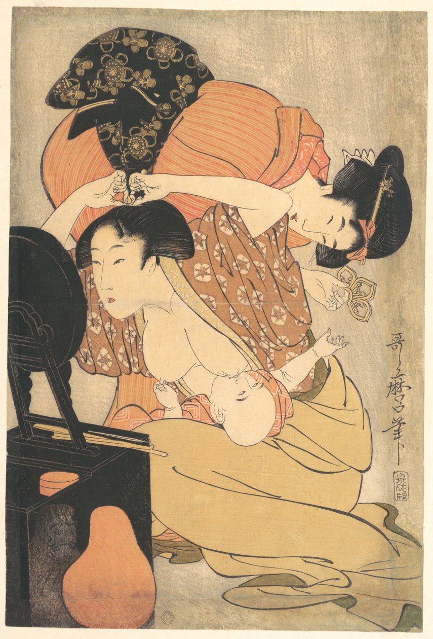 Nainen ja lapsi tekijältä Kitagawa Utamaro