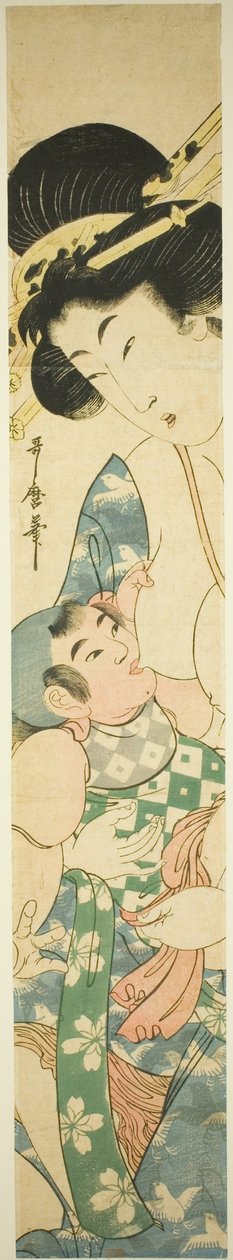 Imettävä lapsi äiti tekijältä Kitagawa Utamaro II