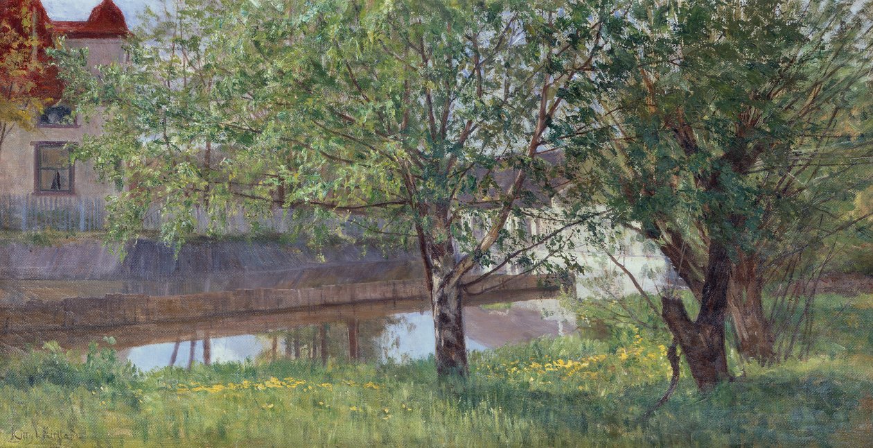Kanavan osa talolla ja puita tekijältä Kitty Lange Kielland