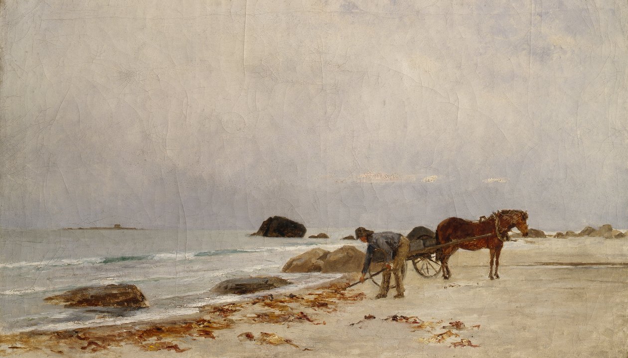 Meririkkakasvien ajaminen (maalaus) tekijältä Kitty Lange Kielland