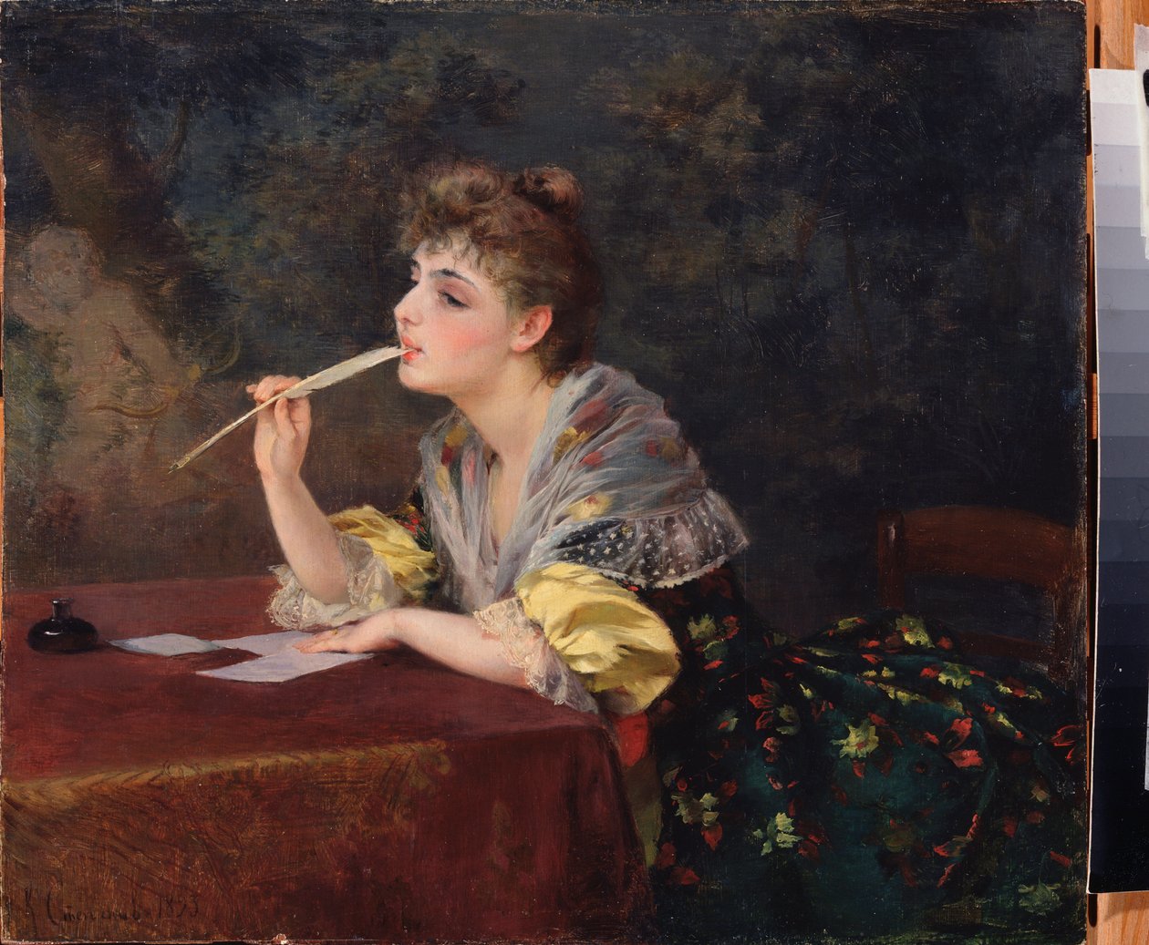 Kirje (kirje) - Klavdi Petrovitš Stepanovin (1854-1910) maalaus, öljy kankaalle tekijältä Klavdi Petrovich Stepanov