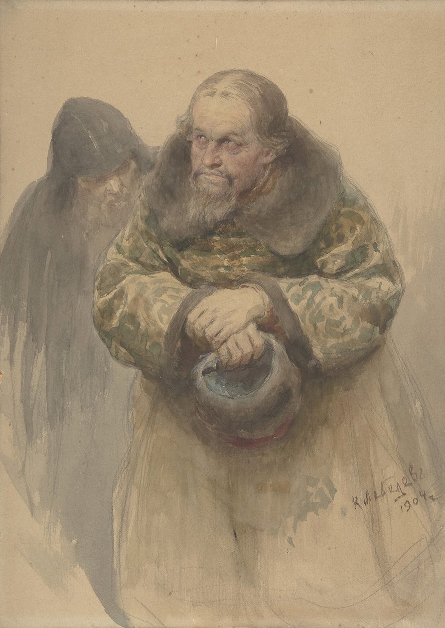 Kaksi venäläistä miestä, 1904. tekijältä Klavdi Vasilevich Lebedev