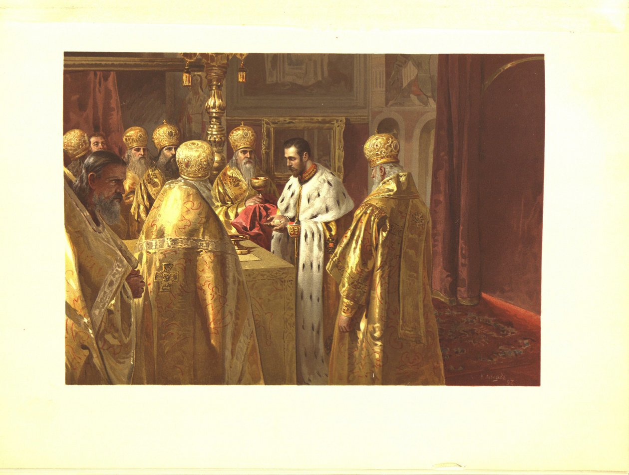 Nikolai II:n kruunajaiset. Eukaristia, 1899 tekijältä Klavdiy Vasilievich Lebedev