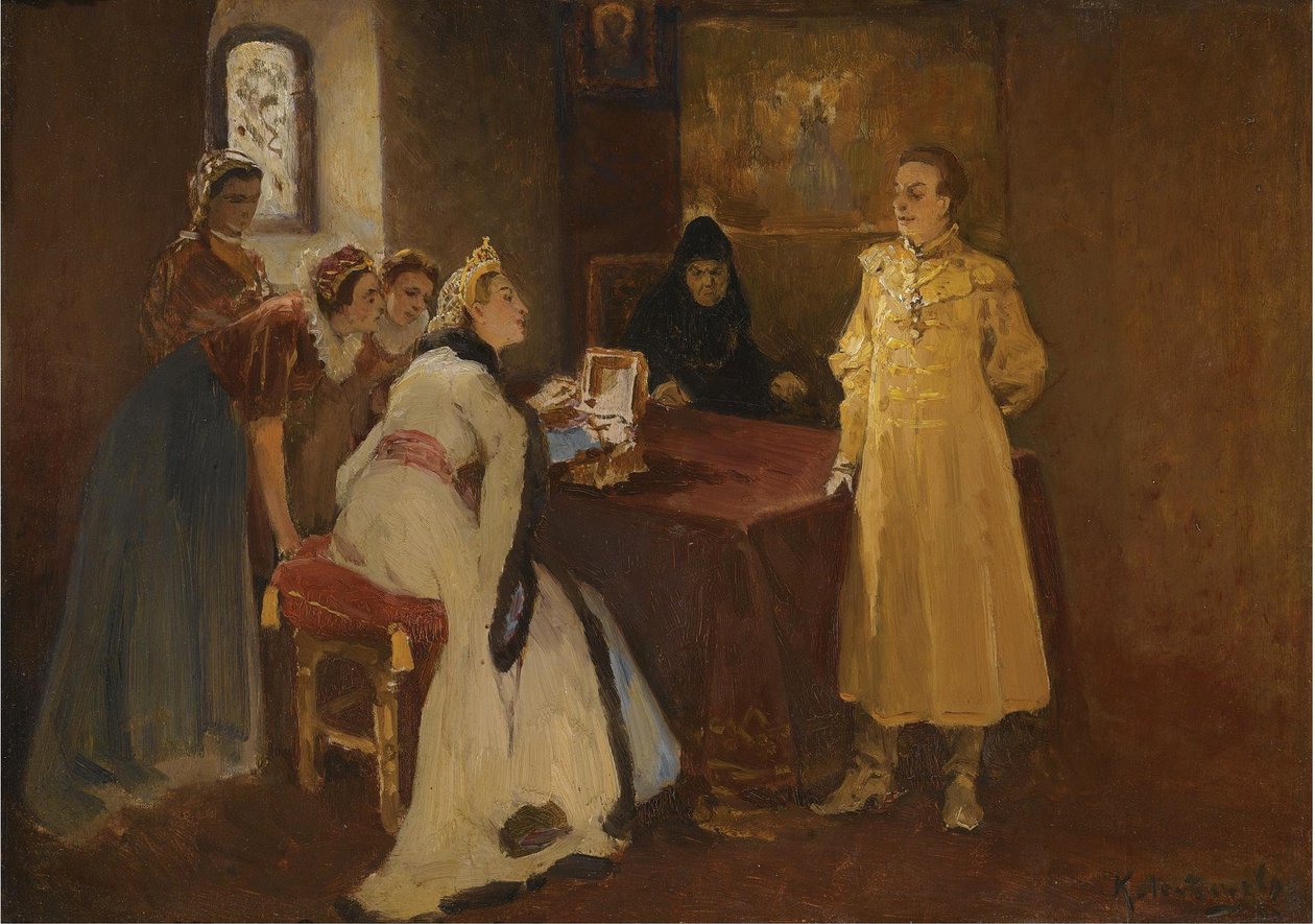 Ksenia Godunova ja väärä Dmitry tekijältä Klavdiy Vasilievich Lebedev