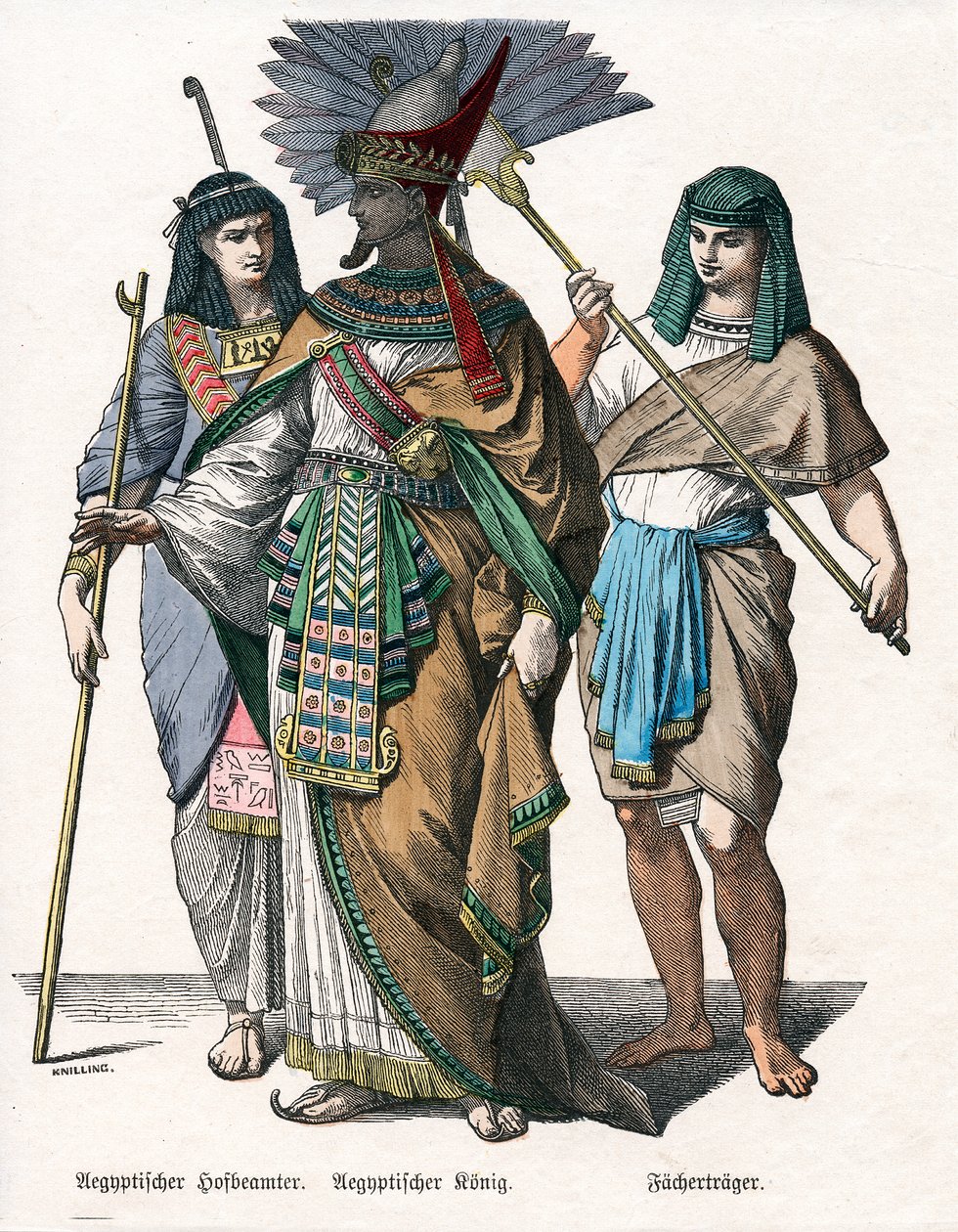Egyptin kuningas ja miespuoliset palvelijat, 1800-luvun puoliväli tekijältä Knilling